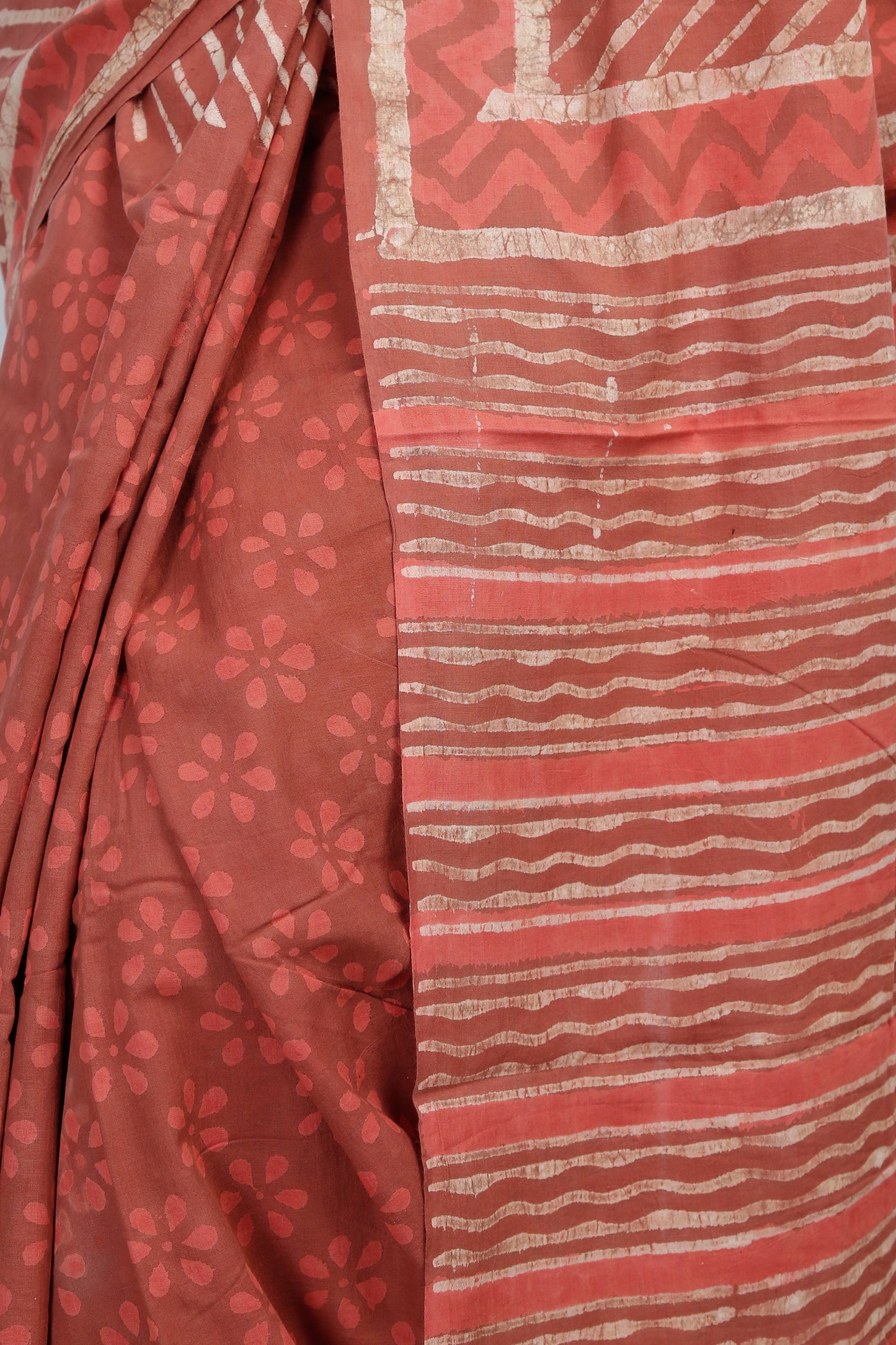 ‘Amber’ Double Dabu Mul Mul Karpāsa Saree