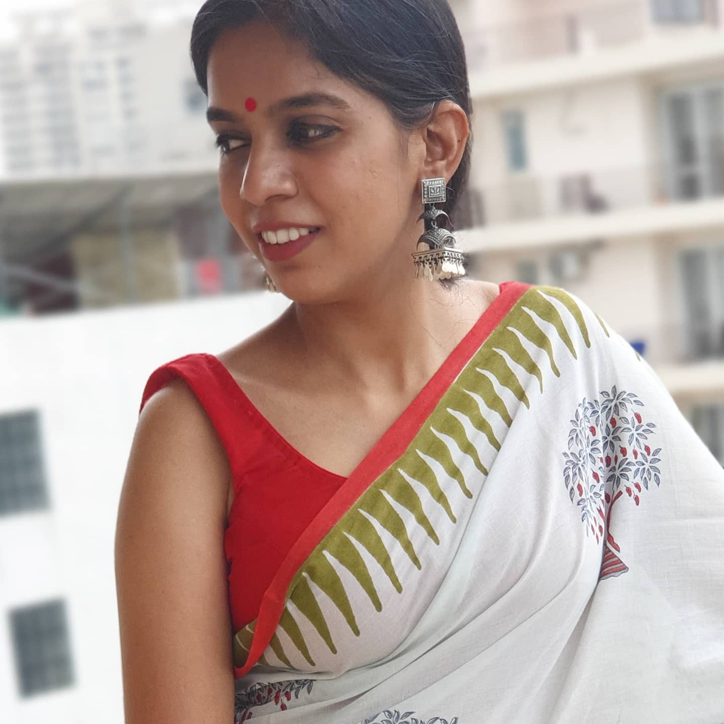 Oceana Sanganeri Mango Tree Butta Karpāsa Saree